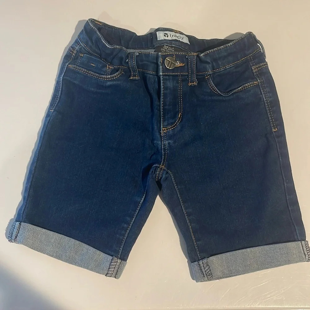 3/$20‎ Tractr girls denim Bermuda shorts size 7 stretchy